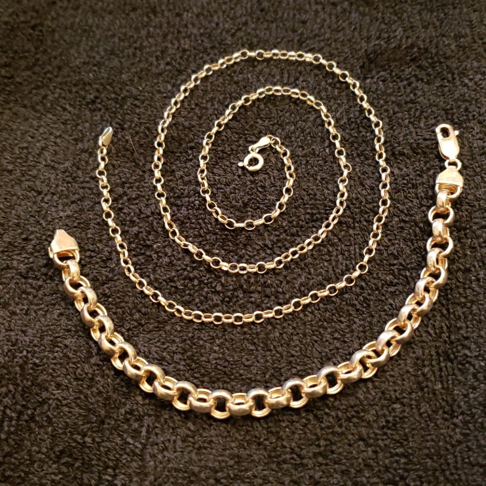 Sterling Silver Necklace & Bracelet Set
